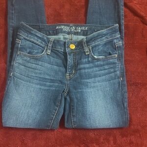 American Eagle Outfitters Women's Dark Blue Skinny Jeans